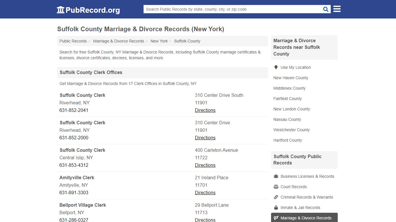 Free Suffolk County Marriage & Divorce Records (New York ...